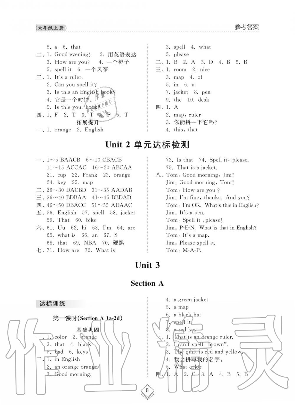 2019年綜合能力訓(xùn)練六年級英語上冊魯教版六三制 第5頁