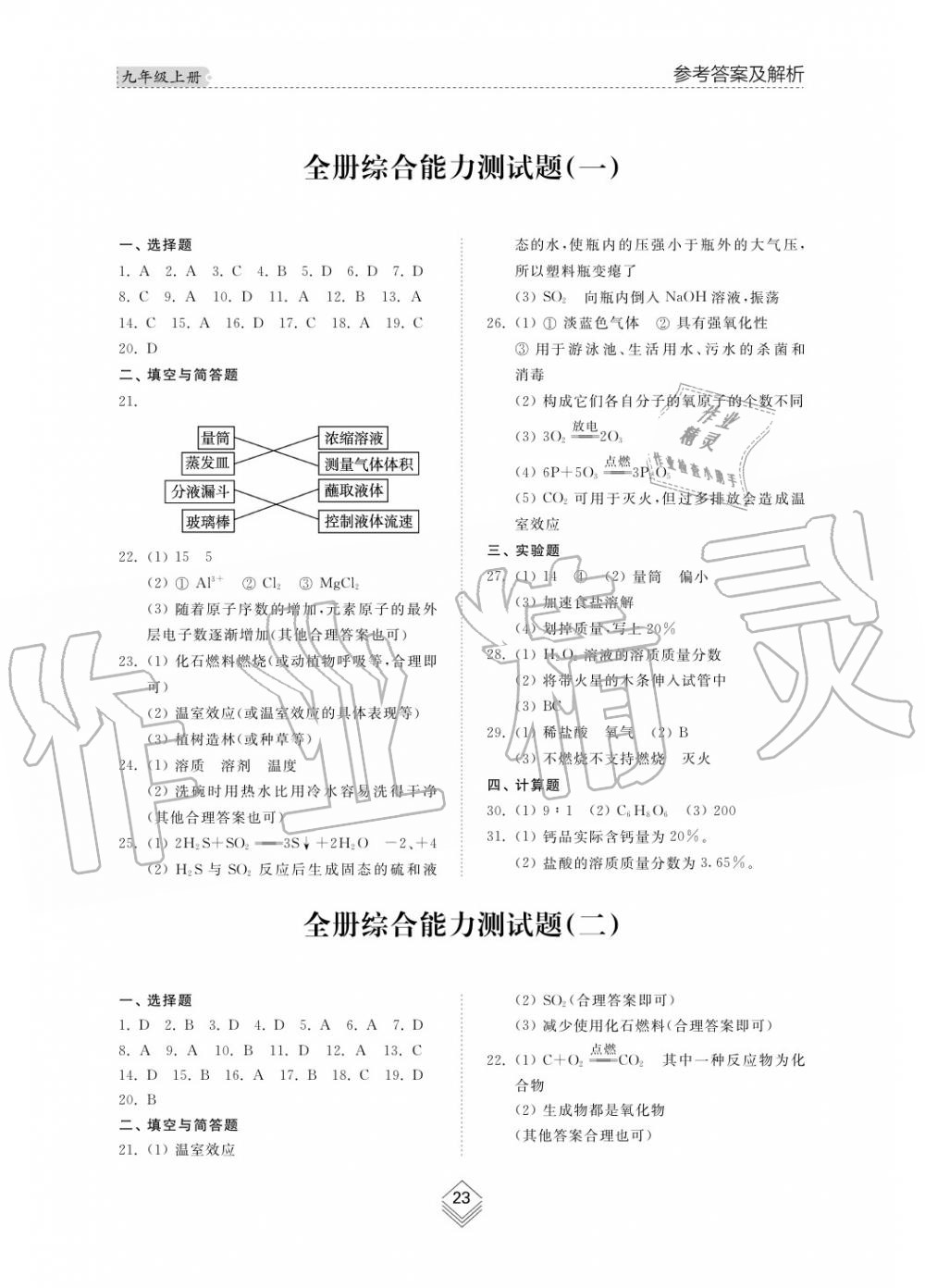 2019年綜合能力訓練九年級化學上冊魯教版六三制 第23頁