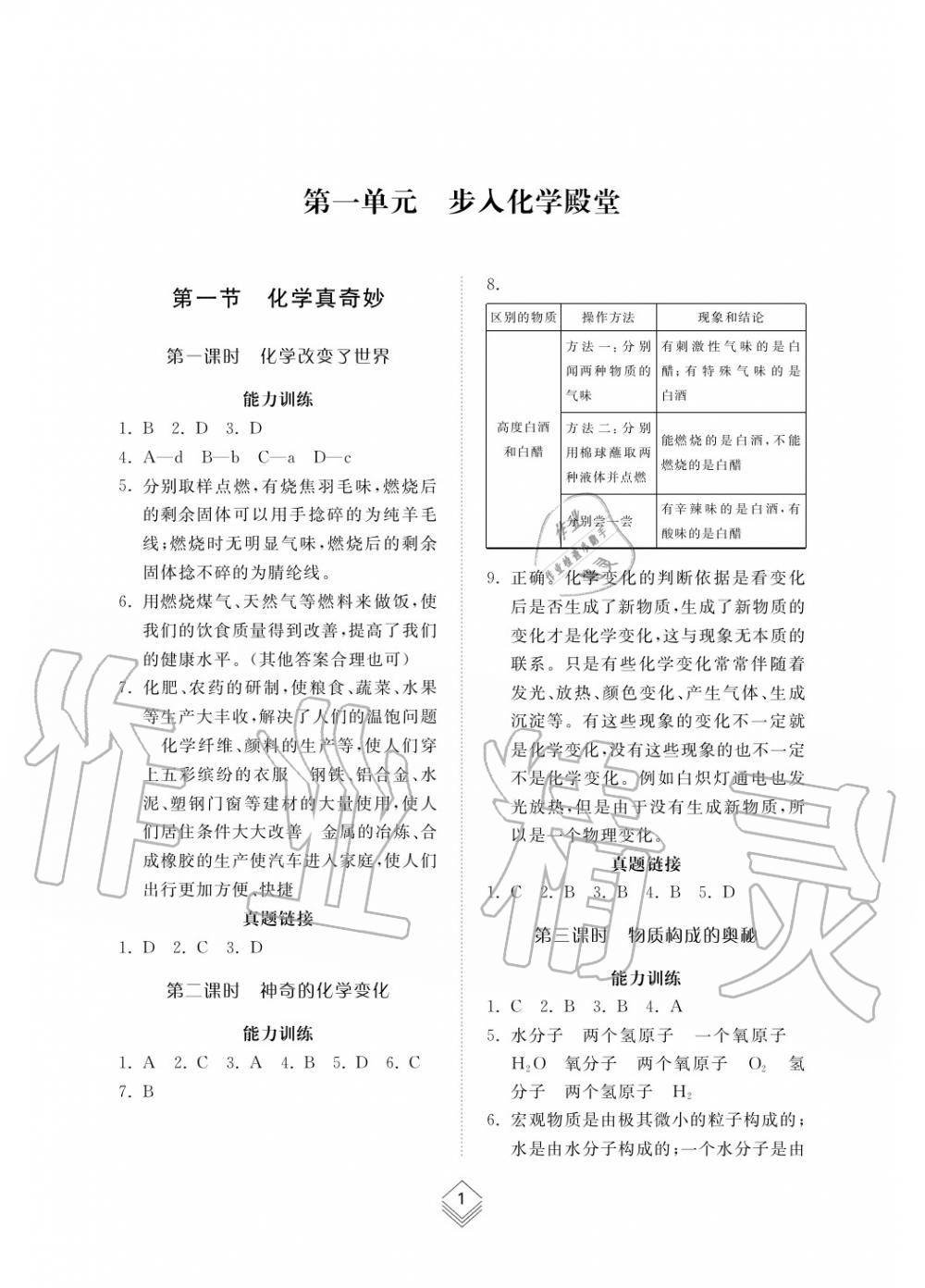 2019年综合能力训练八年级化学上册鲁教版六三制 第2页