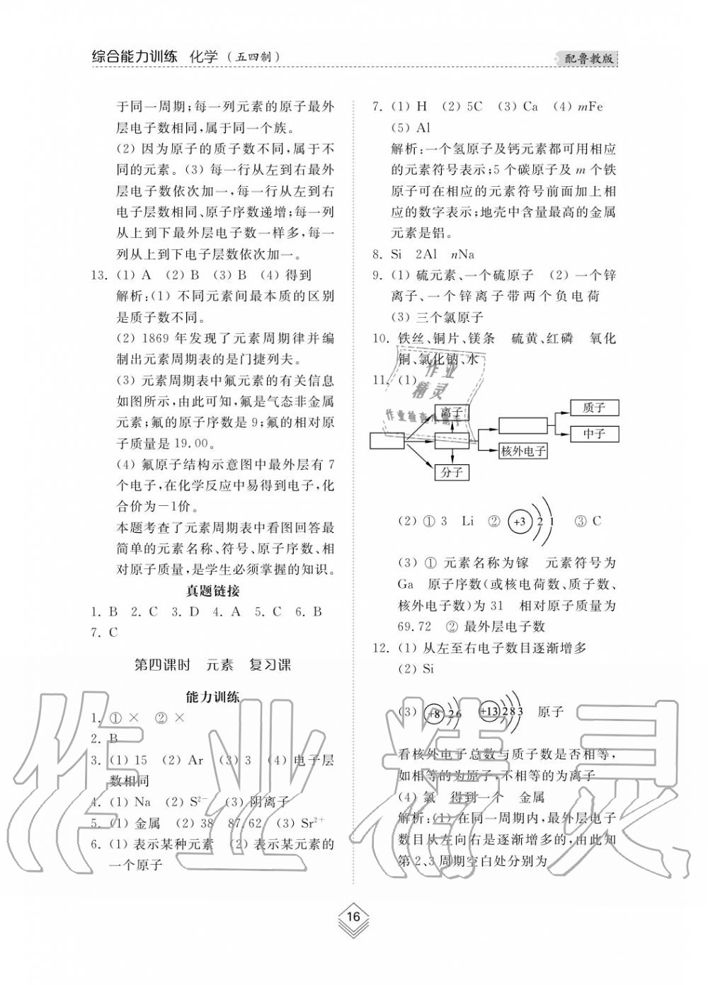 2019年综合能力训练八年级化学上册鲁教版六三制 第17页