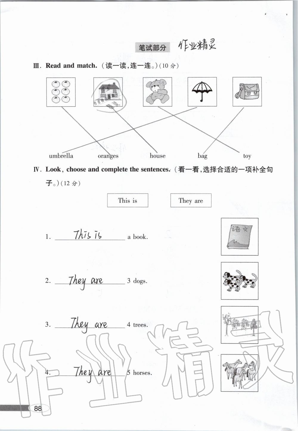 2019年新課堂同步學(xué)習(xí)與探究三年級英語上學(xué)期外研版 參考答案第88頁