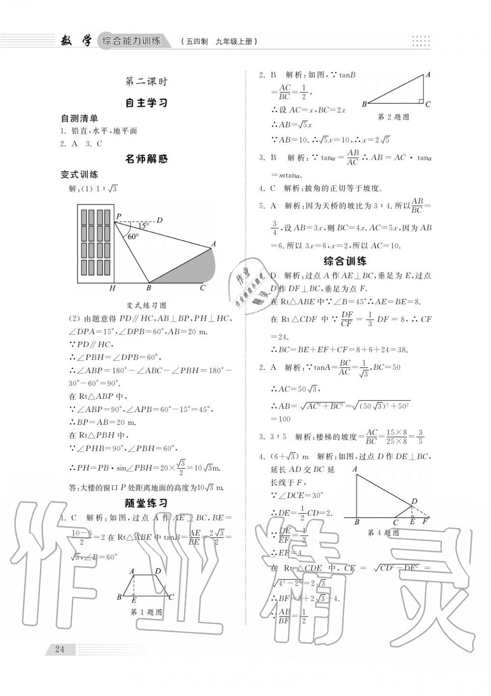 2018年综合能力训练九年级数学上册鲁科版 第25页