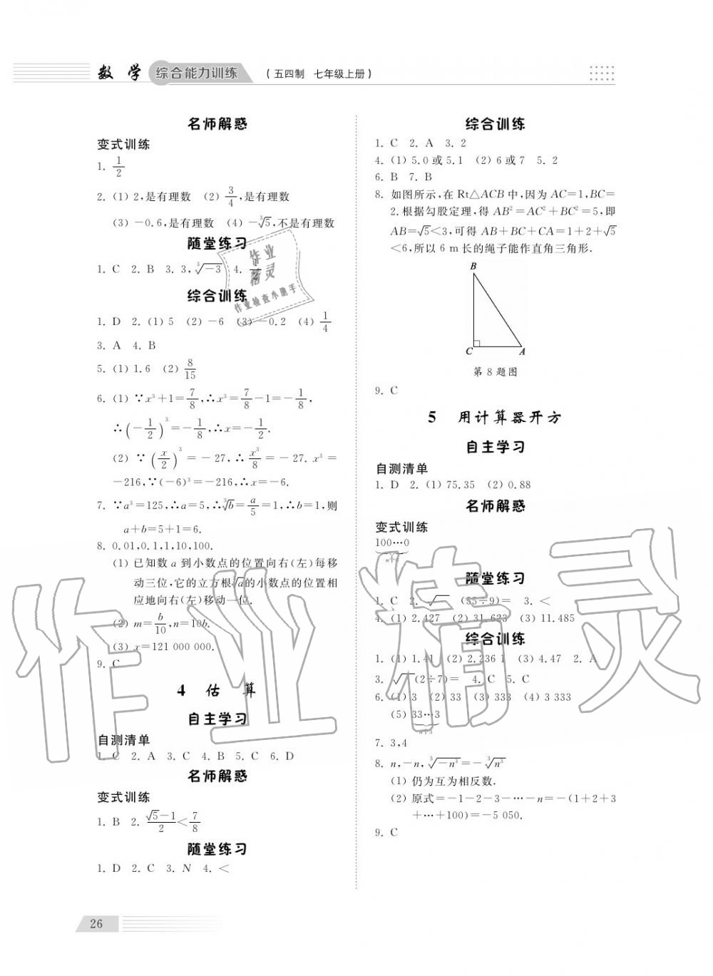 2018年綜合能力訓(xùn)練七年級數(shù)學(xué)上冊魯科版 第28頁