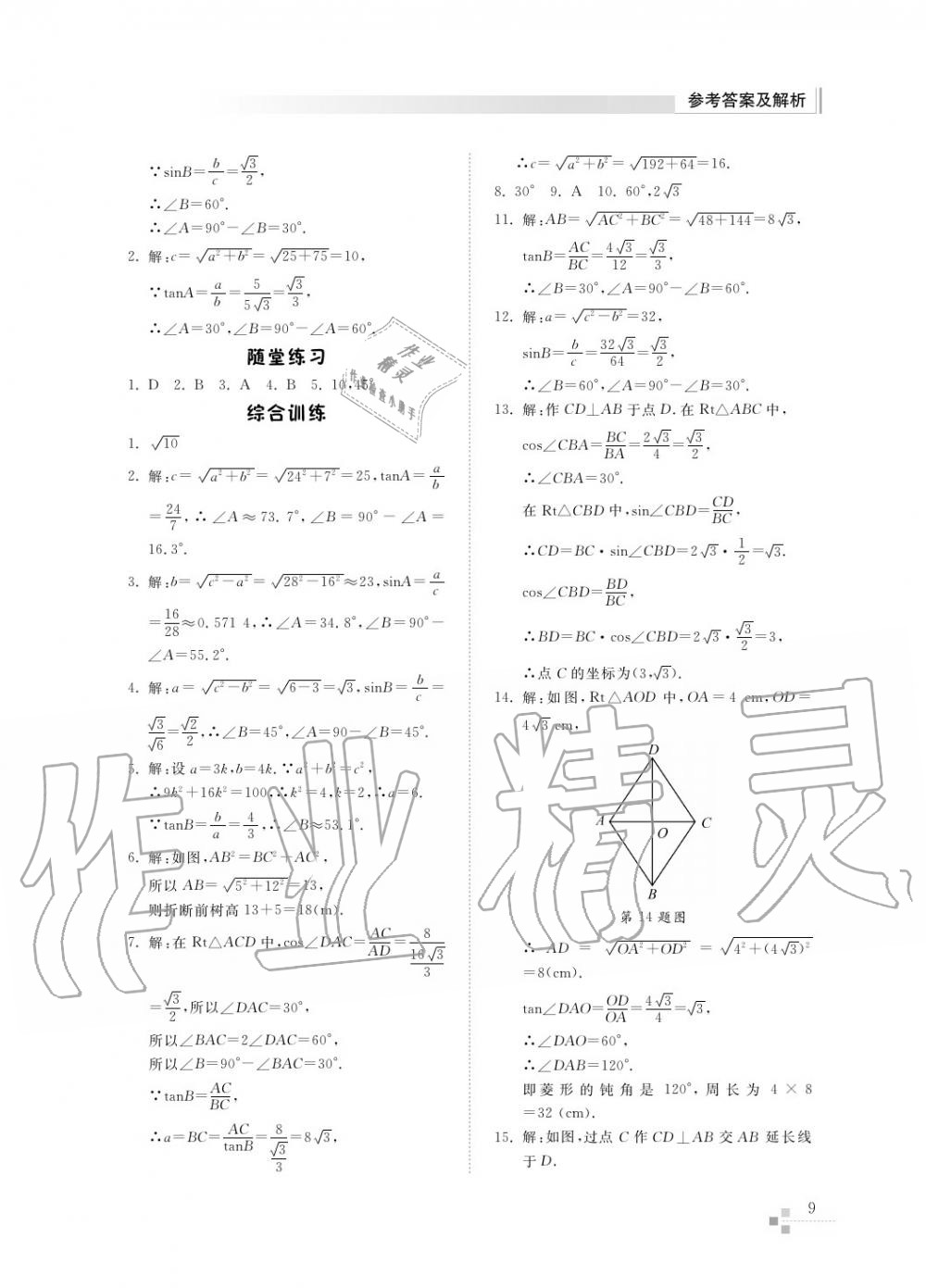 2017年綜合能力訓練九年級數(shù)學上冊魯教版六三制 第10頁