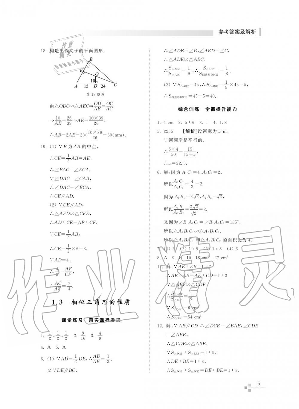 2015年综合能力训练九年级数学上册青岛版五四制 第5页