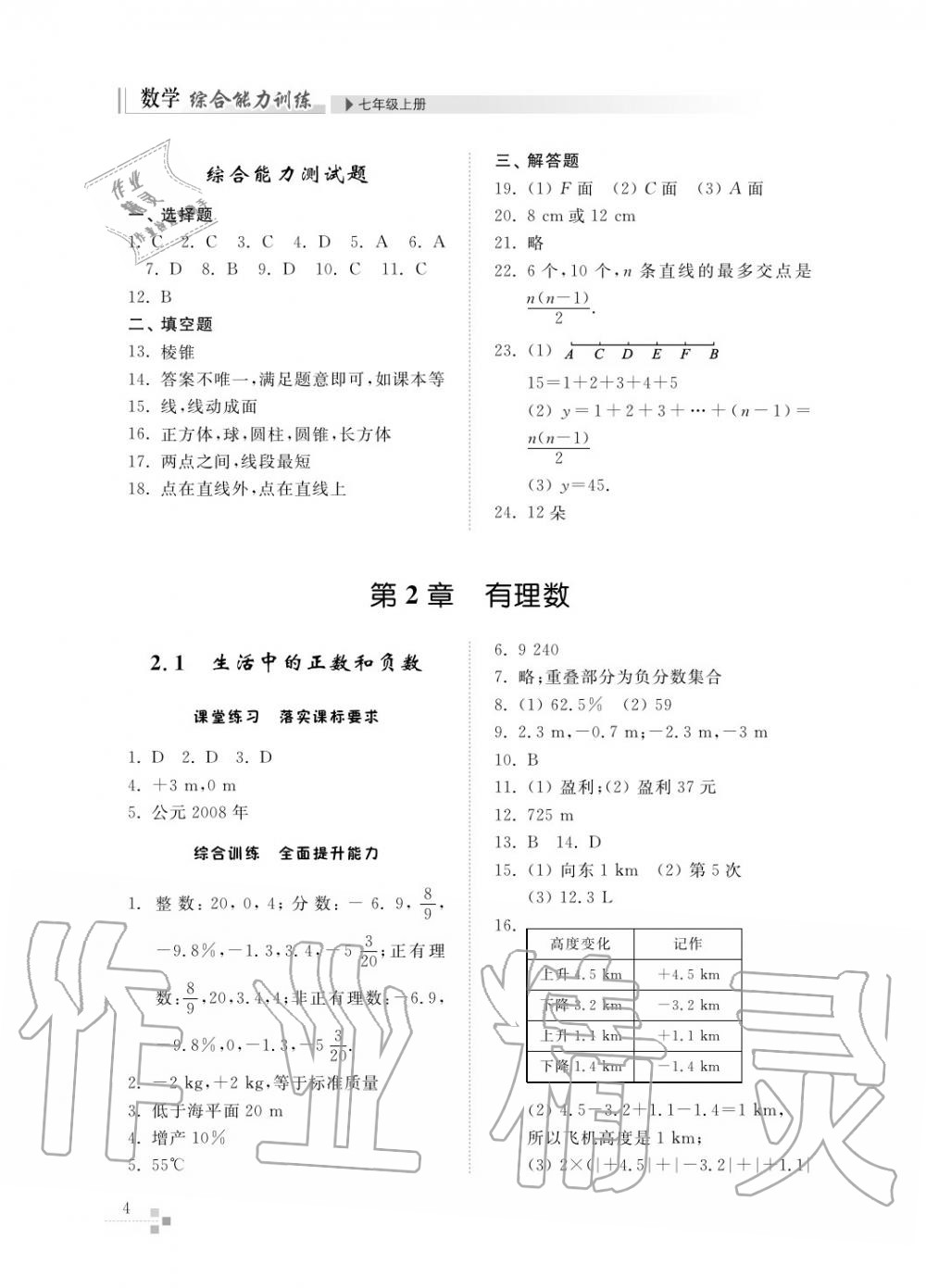 2015年綜合能力訓(xùn)練七年級數(shù)學(xué)上冊青島版五四制 第5頁