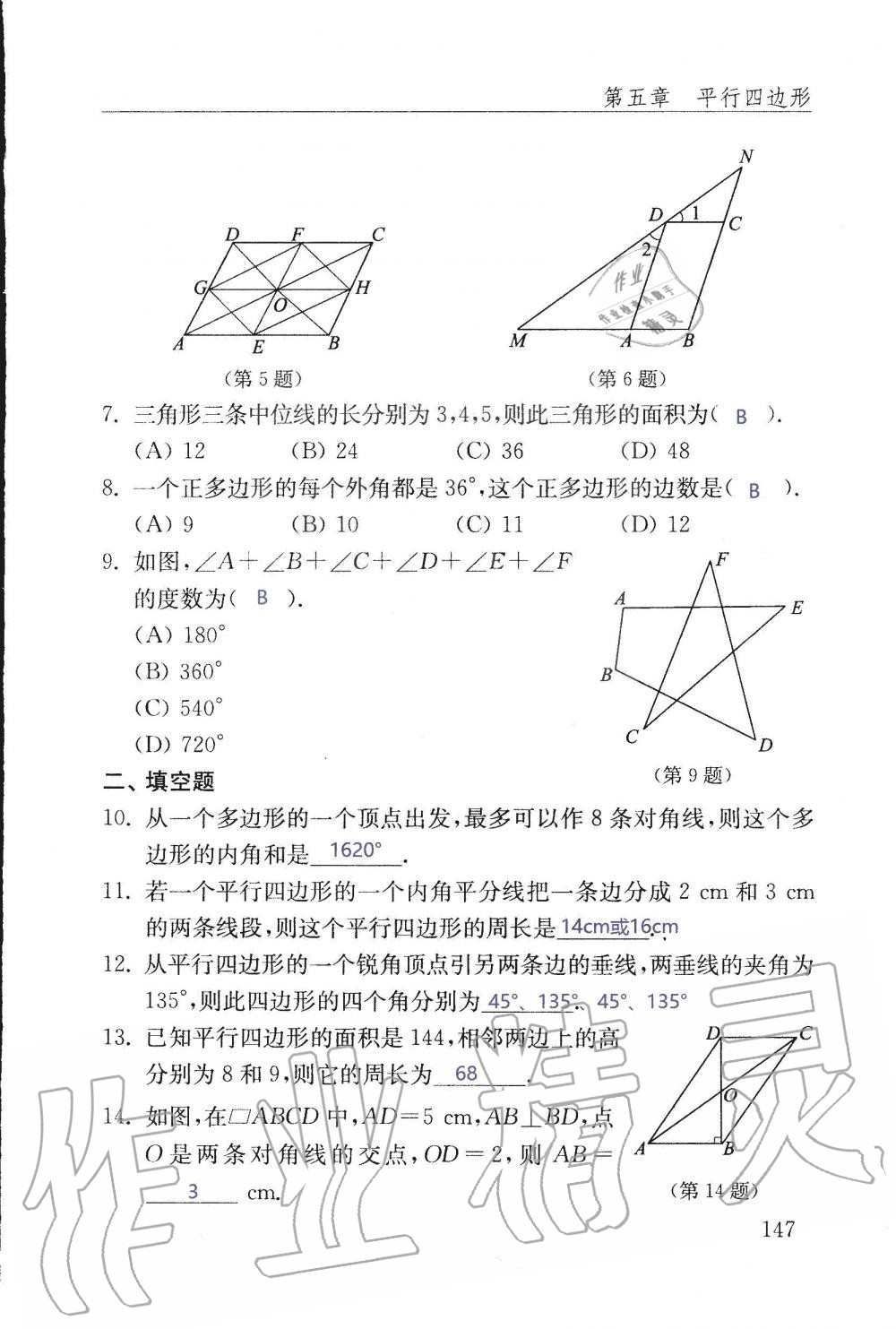 2019年配套練習(xí)冊八年級數(shù)學(xué)上冊魯教版 第147頁