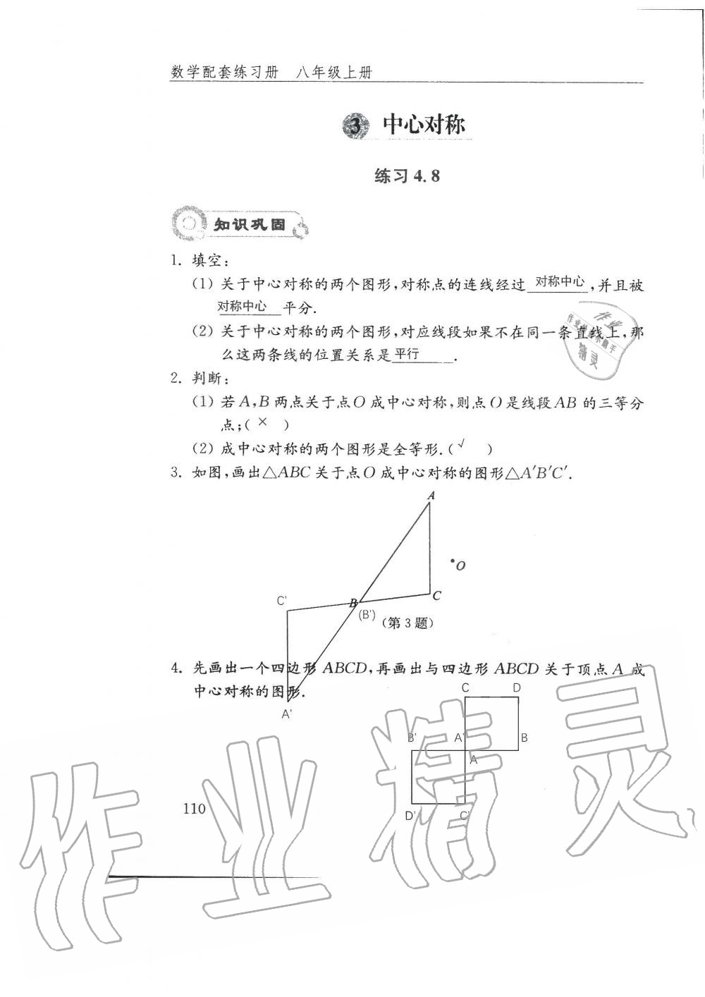 2019年配套練習(xí)冊(cè)八年級(jí)數(shù)學(xué)上冊(cè)魯教版 第110頁