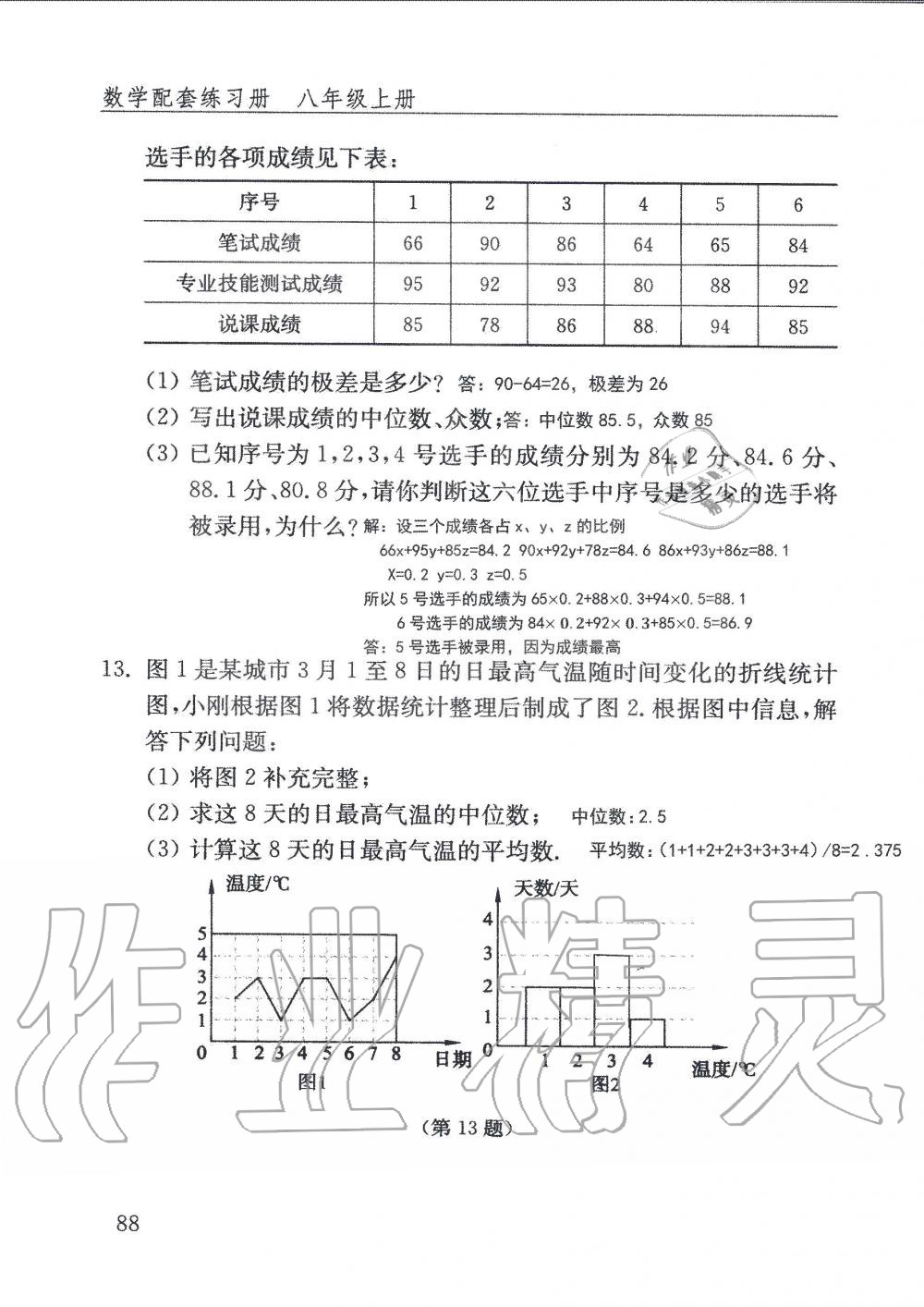 2019年配套練習(xí)冊(cè)八年級(jí)數(shù)學(xué)上冊(cè)魯教版 第88頁