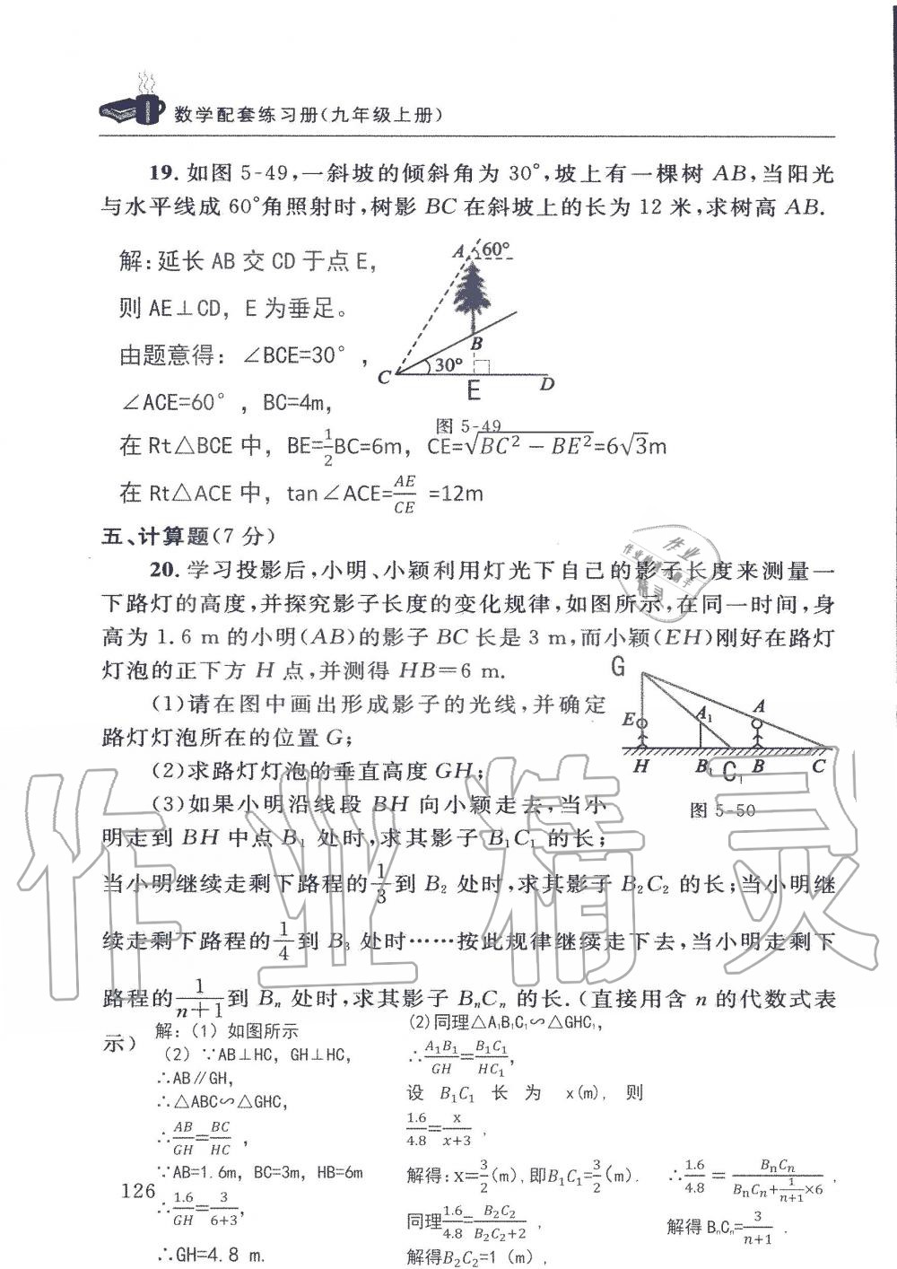 2019年配套练习册九年级数学上册北师大版 第126页