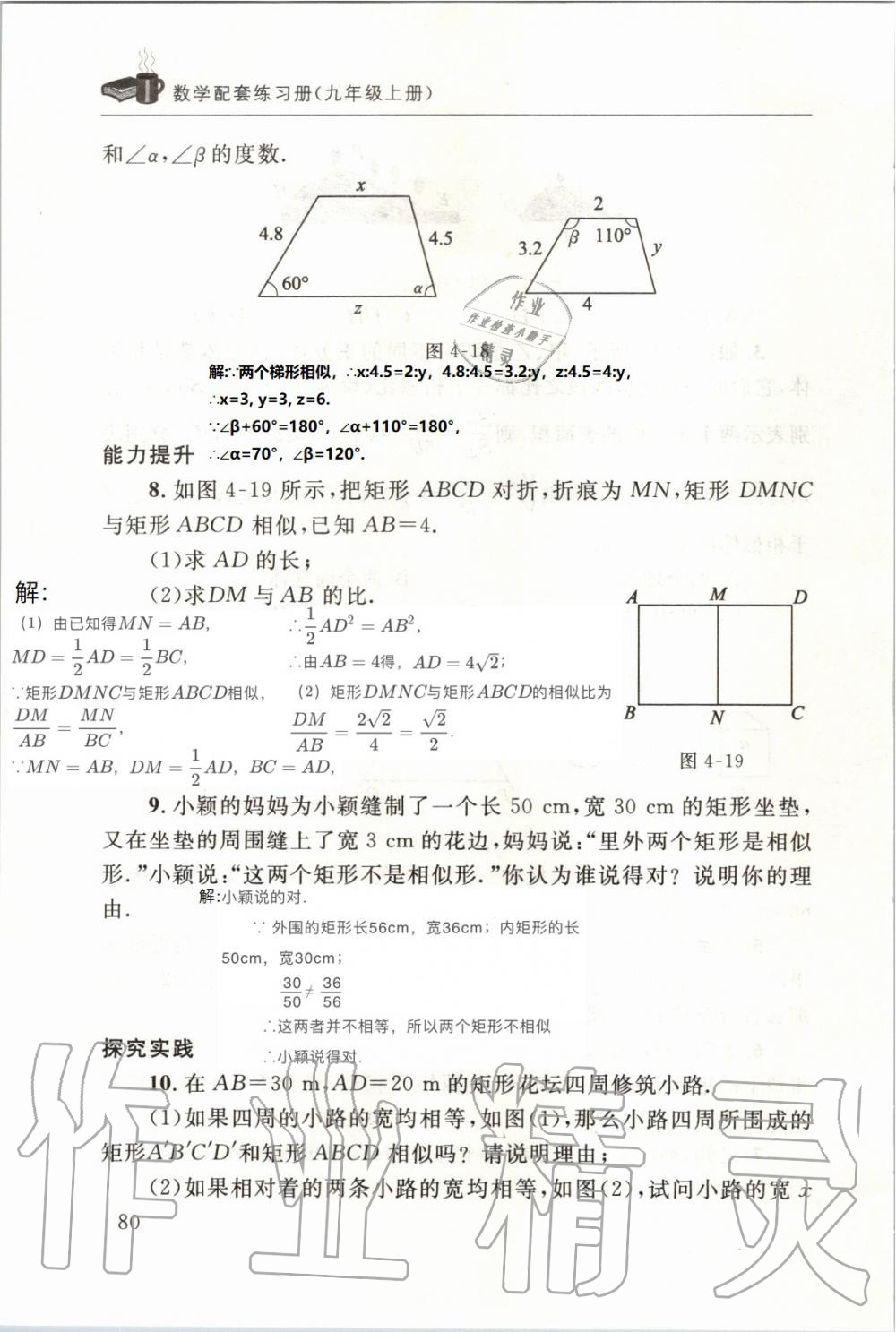 2019年配套練習(xí)冊(cè)九年級(jí)數(shù)學(xué)上冊(cè)北師大版 第80頁(yè)