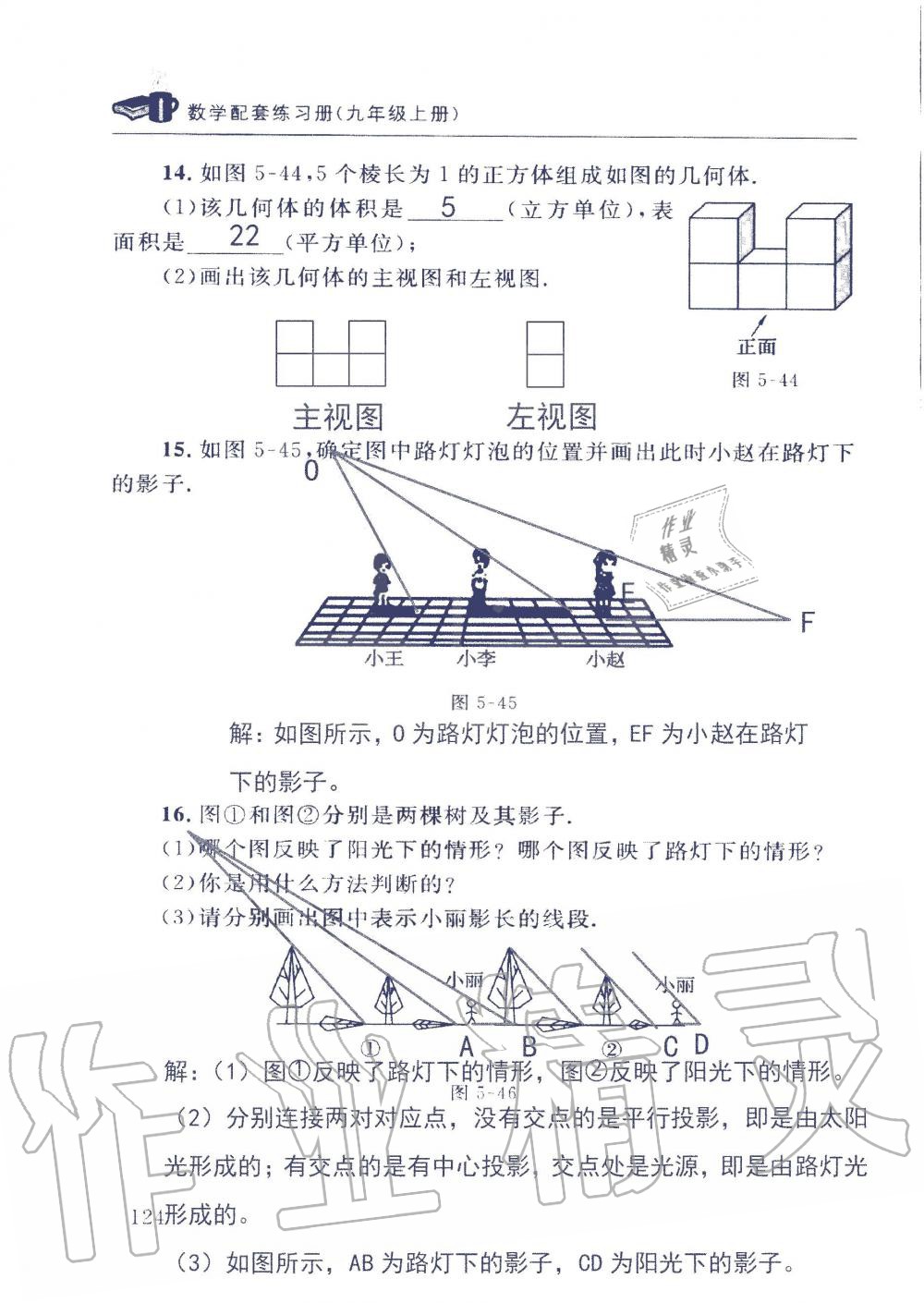 2019年配套練習(xí)冊九年級數(shù)學(xué)上冊北師大版 第124頁