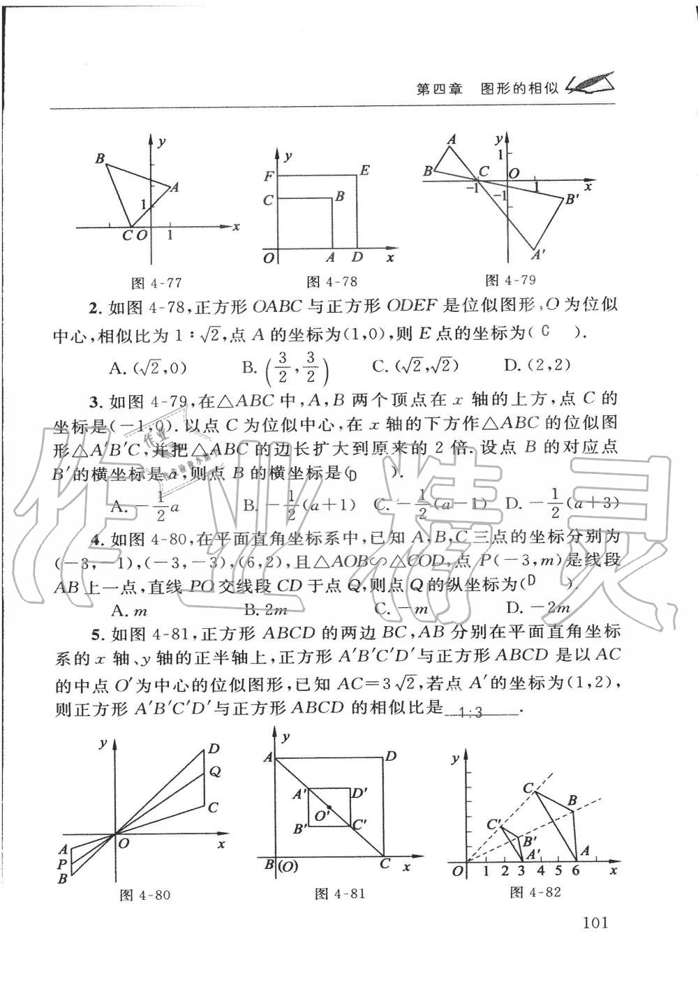 2019年配套练习册九年级数学上册北师大版 第101页