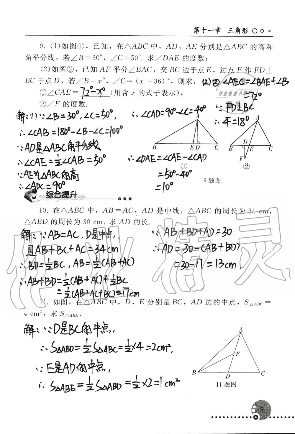 2019年配套练习册八年级数学上册人教版 第5页