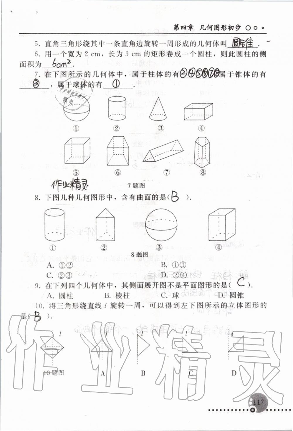 2019年配套練習(xí)冊(cè)七年級(jí)數(shù)學(xué)上冊(cè)人教版 第117頁(yè)