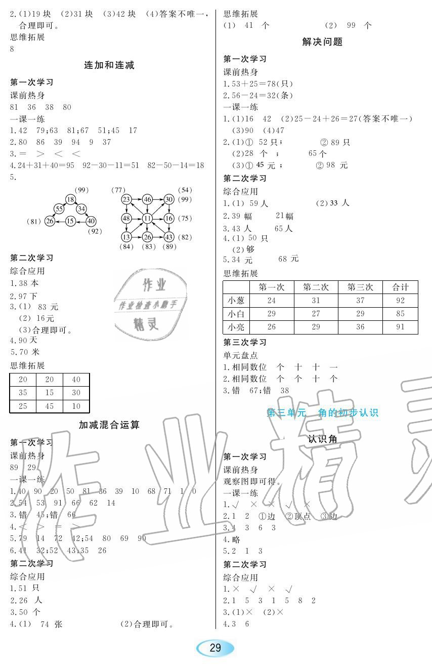 2019年資源與評價(jià)二年級數(shù)學(xué)上冊人教版 第3頁