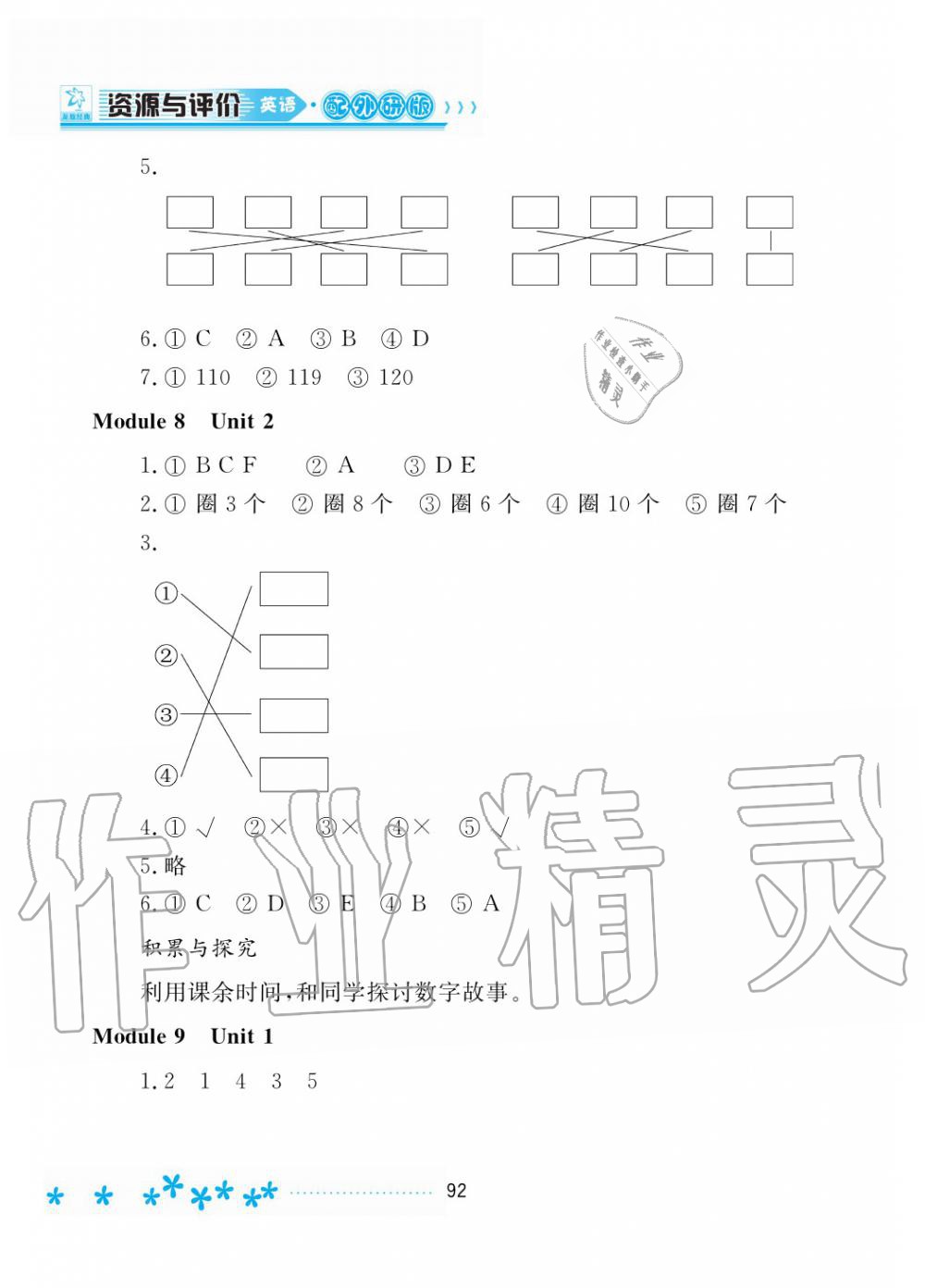 2019年資源與評價一年級英語上冊外研版 第11頁