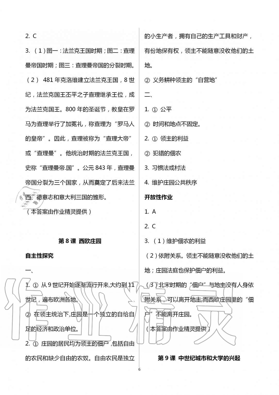 2019年自主学习指导课程九年级世界历史全一册人教版 第6页