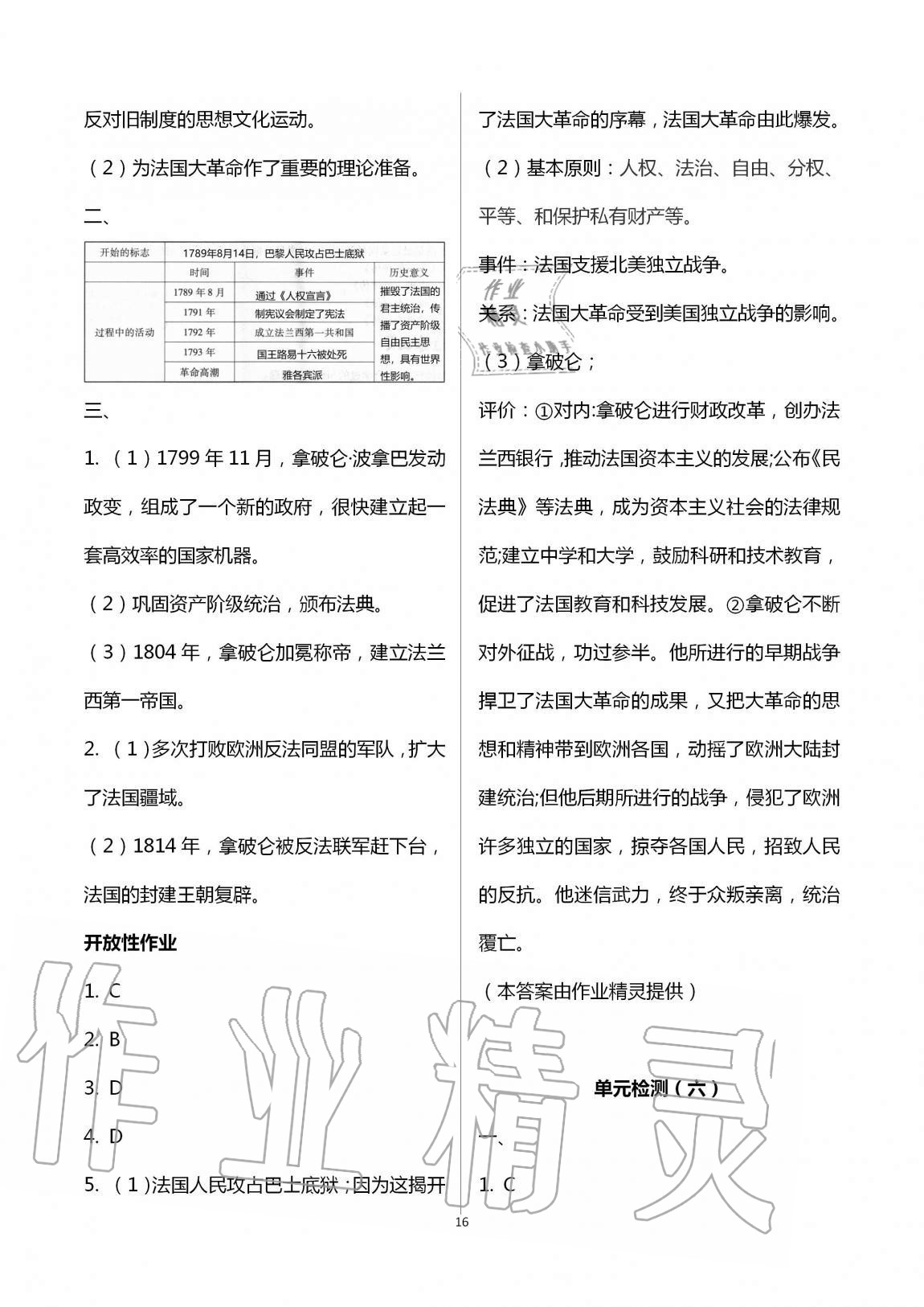 2019年自主学习指导课程九年级世界历史全一册人教版 第16页