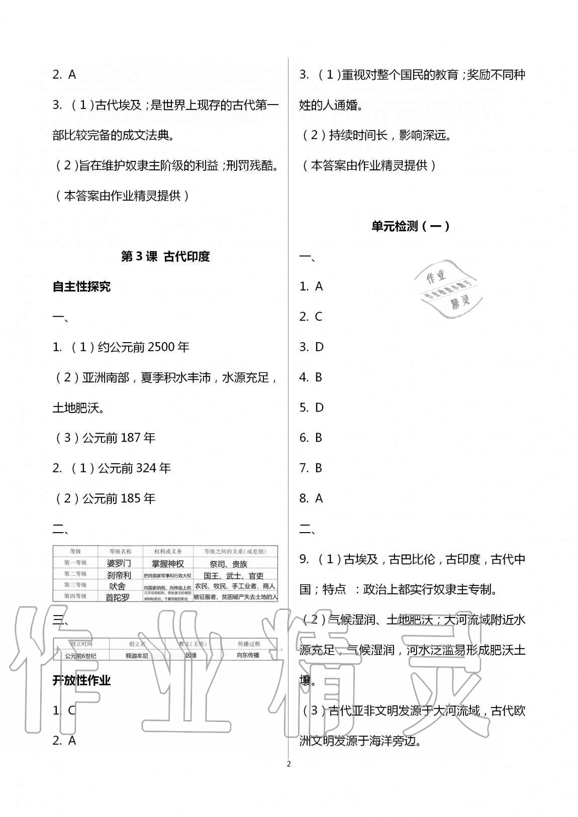 2019年自主学习指导课程九年级世界历史全一册人教版 第2页