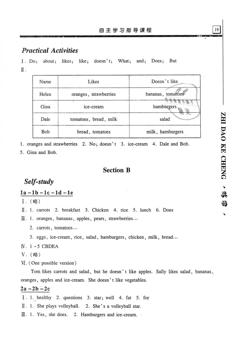 2019年自主學(xué)習(xí)指導(dǎo)課程七年級英語上冊人教版 第19頁