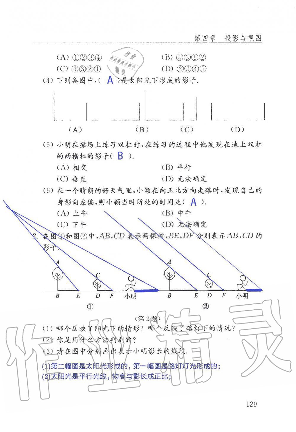 2019年數(shù)學(xué)配套練習(xí)冊(cè)九年級(jí)上冊(cè)魯教版 第129頁