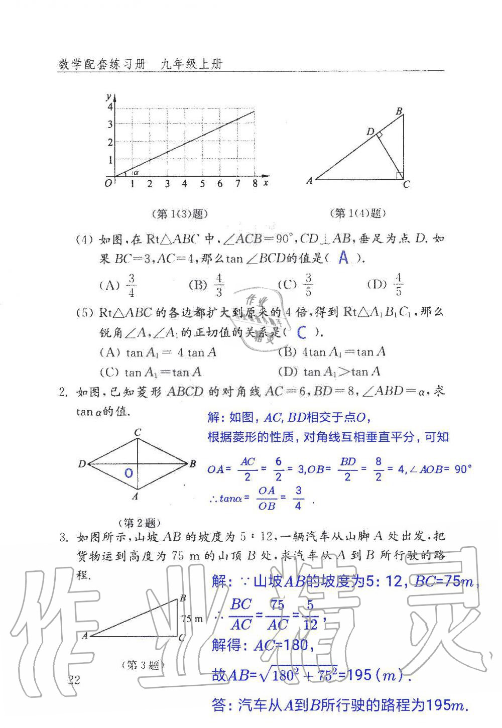 2019年數(shù)學(xué)配套練習(xí)冊九年級上冊魯教版 第22頁