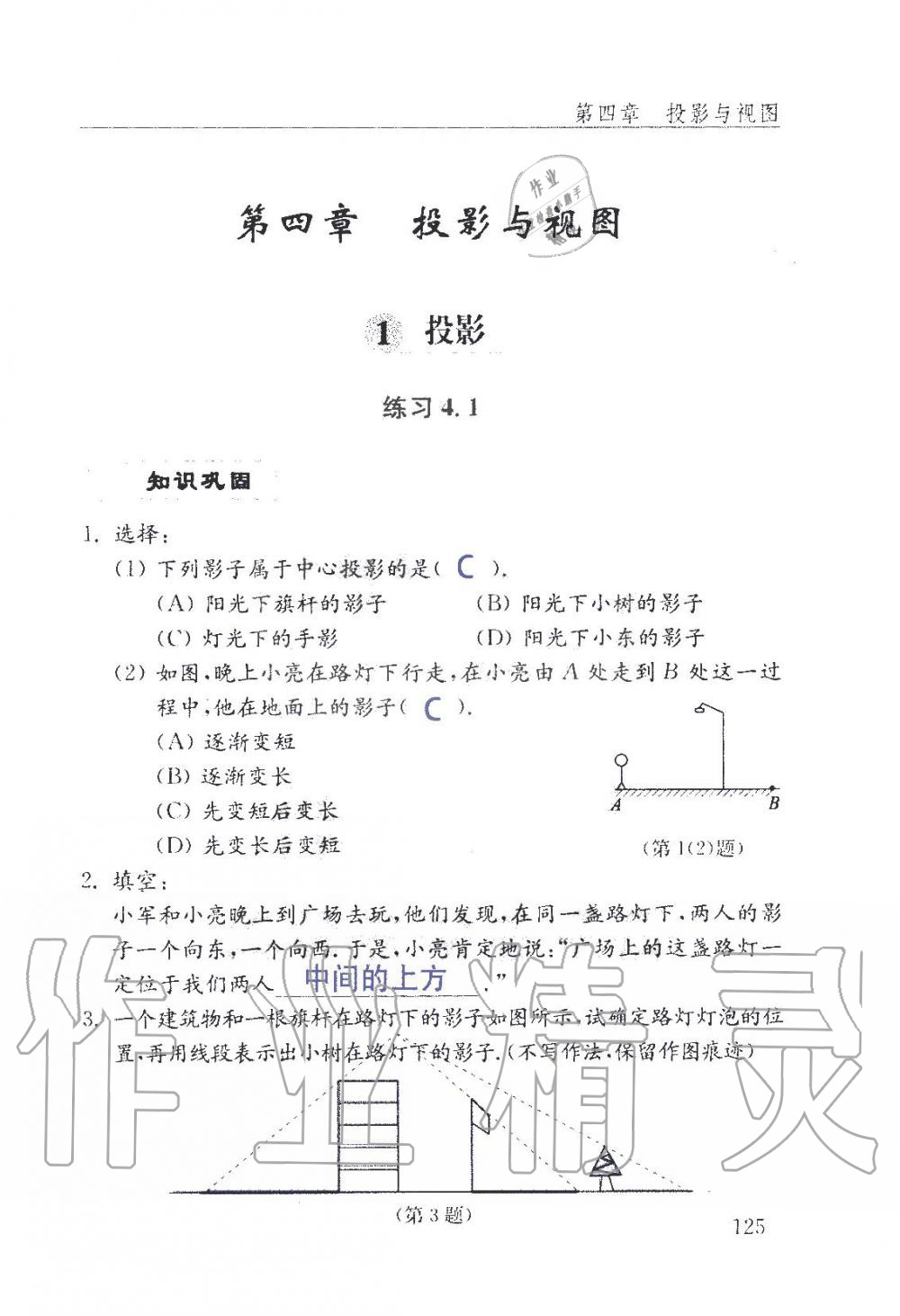 2019年數(shù)學(xué)配套練習(xí)冊九年級上冊魯教版 第125頁