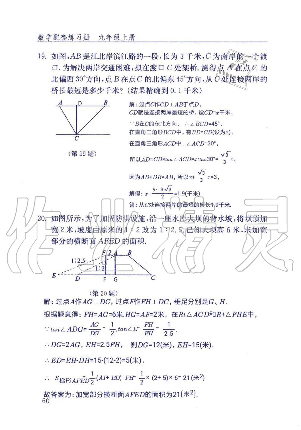 2019年數(shù)學(xué)配套練習(xí)冊九年級上冊魯教版 第60頁