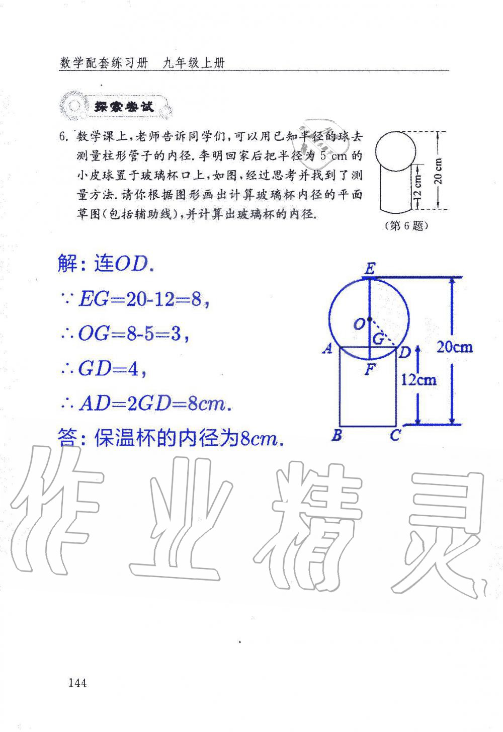 2019年數(shù)學(xué)配套練習(xí)冊九年級上冊魯教版 第144頁