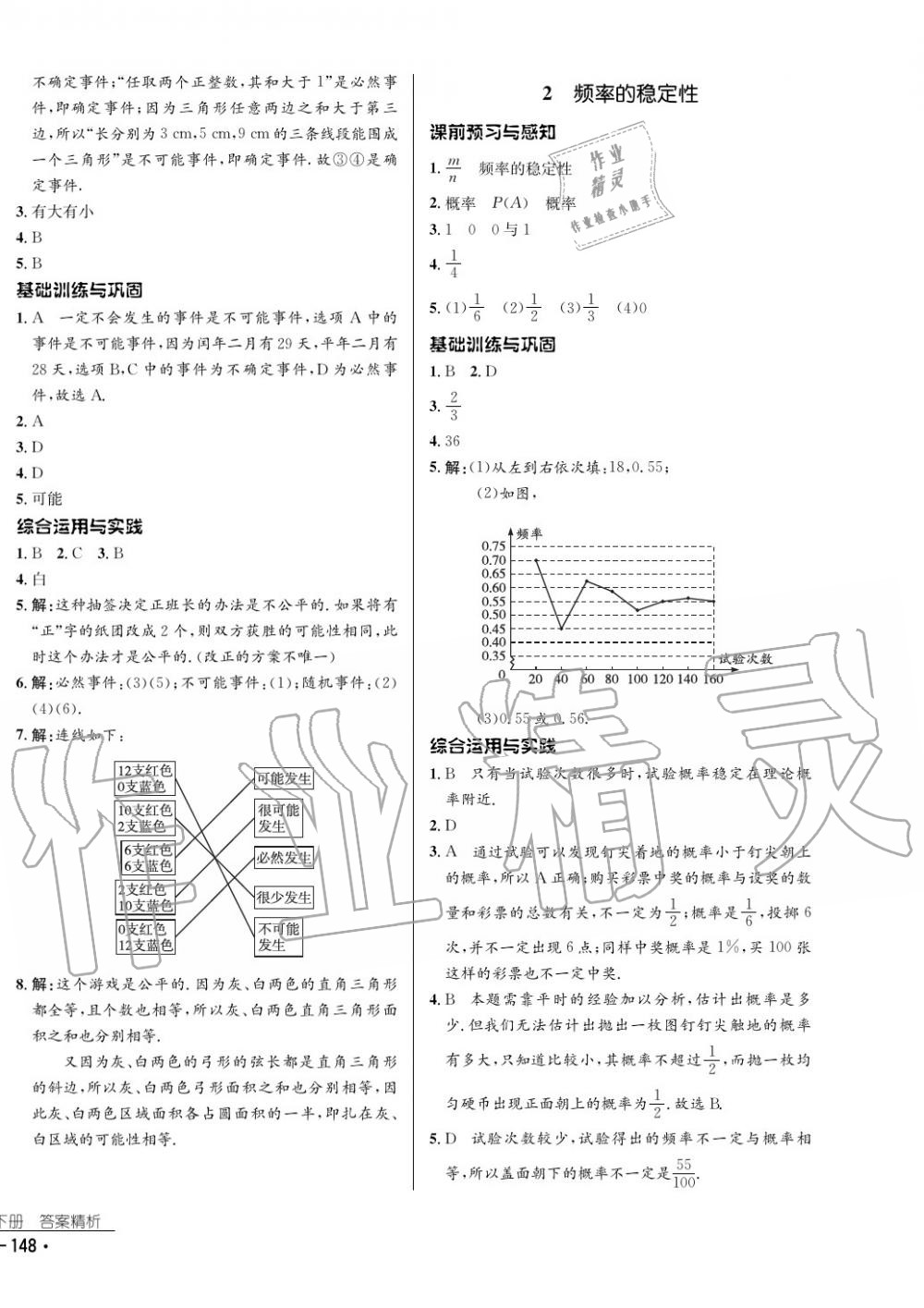 2017年云南省標準教輔優(yōu)佳學(xué)案數(shù)學(xué)七年級下冊北師大版 參考答案第24頁