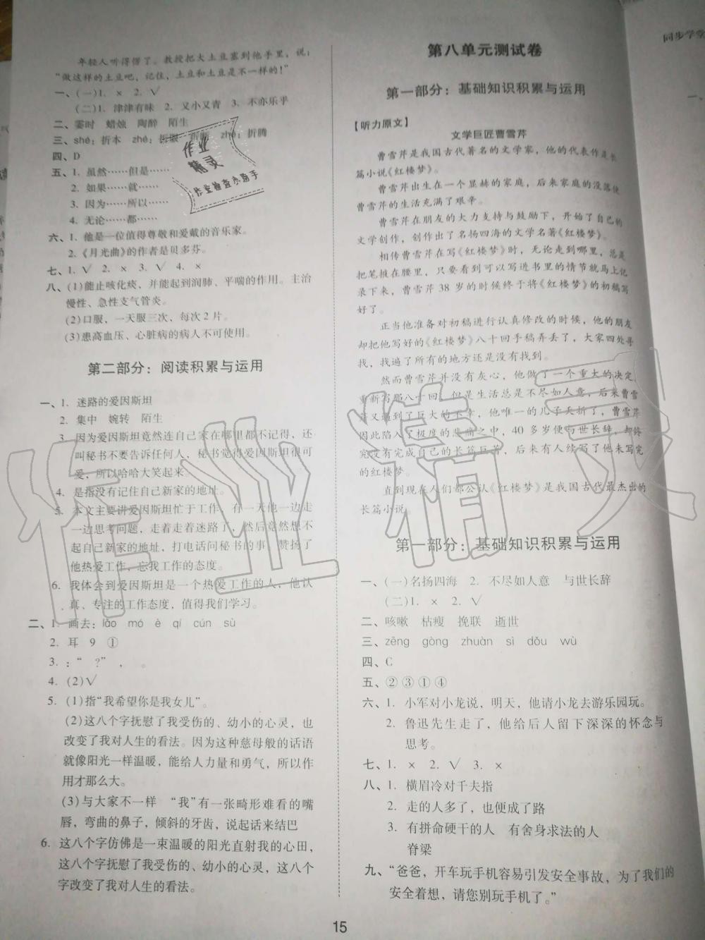 2019年同步學(xué)堂導(dǎo)學(xué)測(cè)六年級(jí)語(yǔ)文上冊(cè)人教版 第15頁(yè)