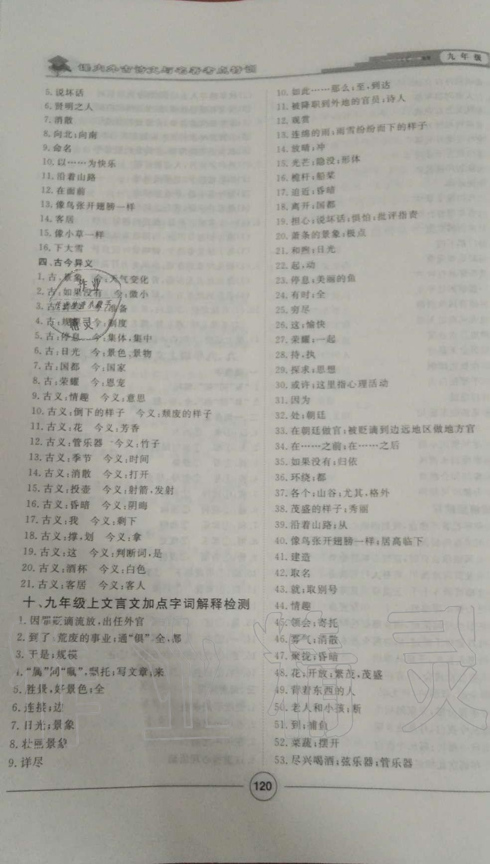 2019年課內(nèi)外古詩文與名著考點(diǎn)特訓(xùn)九年級語文全一冊人教版 第12頁