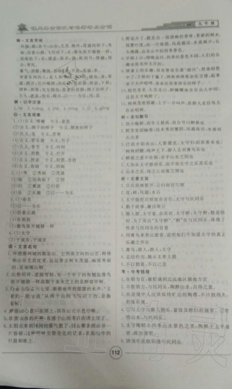 2019年課內外古詩文與名著考點特訓九年級語文全一冊人教版 第4頁