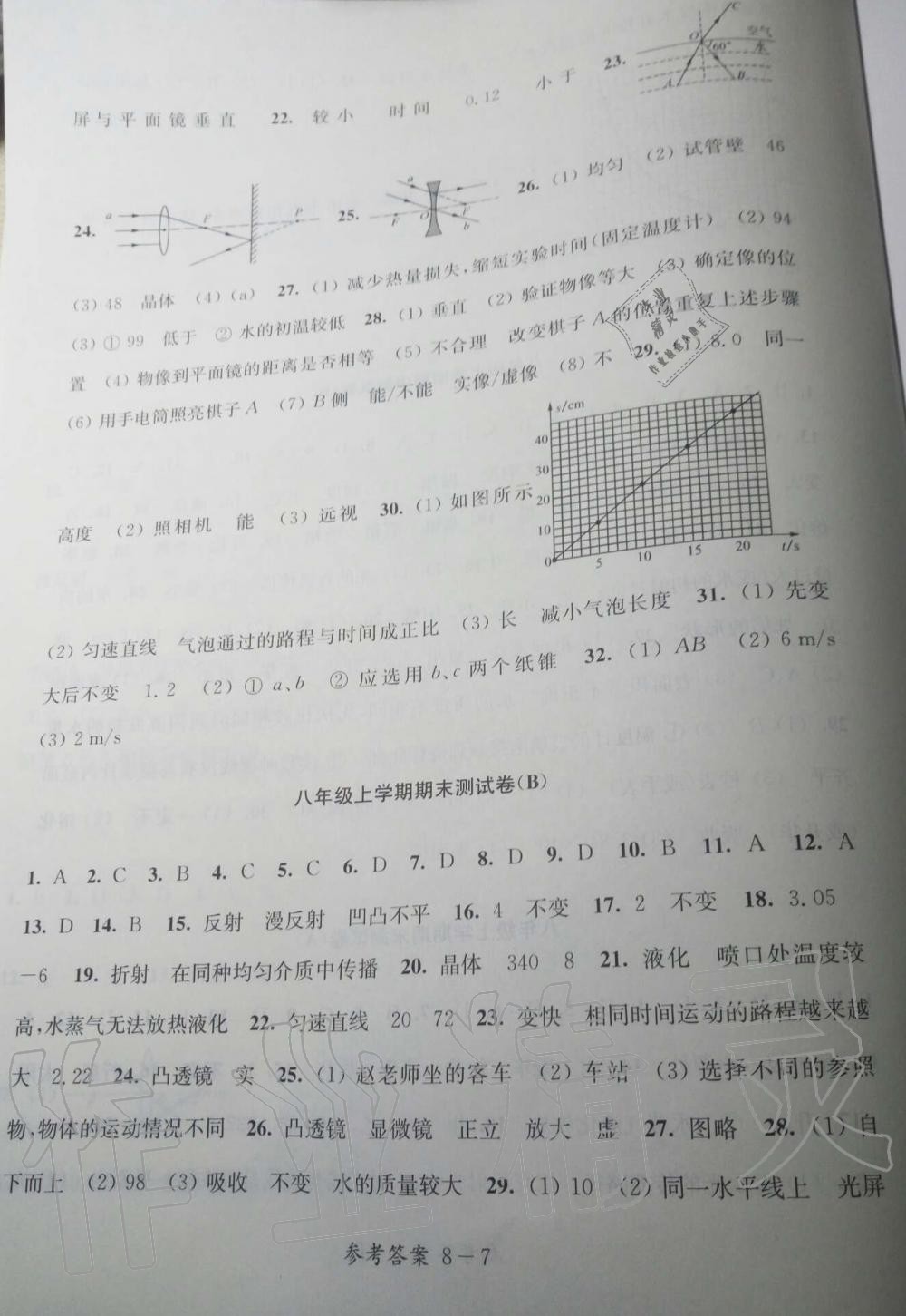 2019年同步练习配套试卷八年级物理上册 第7页