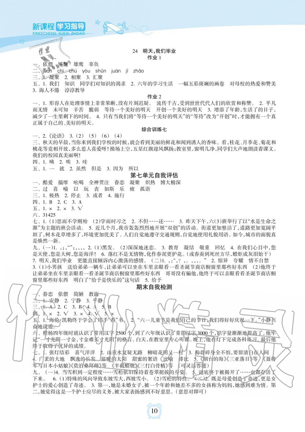 2019年新課程學(xué)習(xí)指導(dǎo)海南出版社六年級語文下冊蘇教版 第10頁