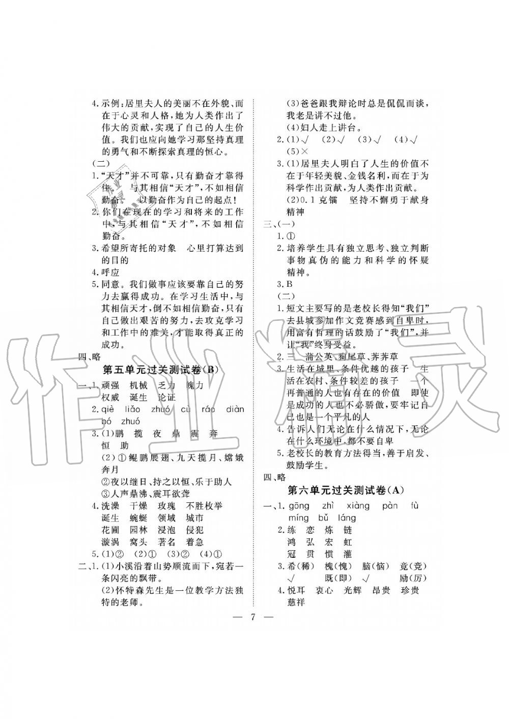 2019年新課程學(xué)習(xí)指導(dǎo)海南出版社六年級(jí)語(yǔ)文下冊(cè)人教版測(cè)試卷 第7頁(yè)