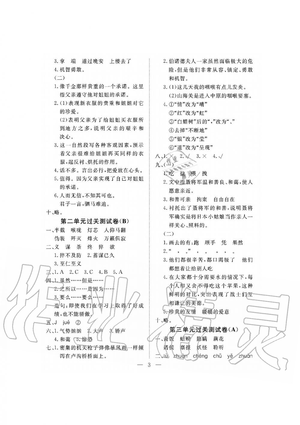 2019年新課程學(xué)習(xí)指導(dǎo)海南出版社六年級語文下冊蘇教版測試卷 第3頁