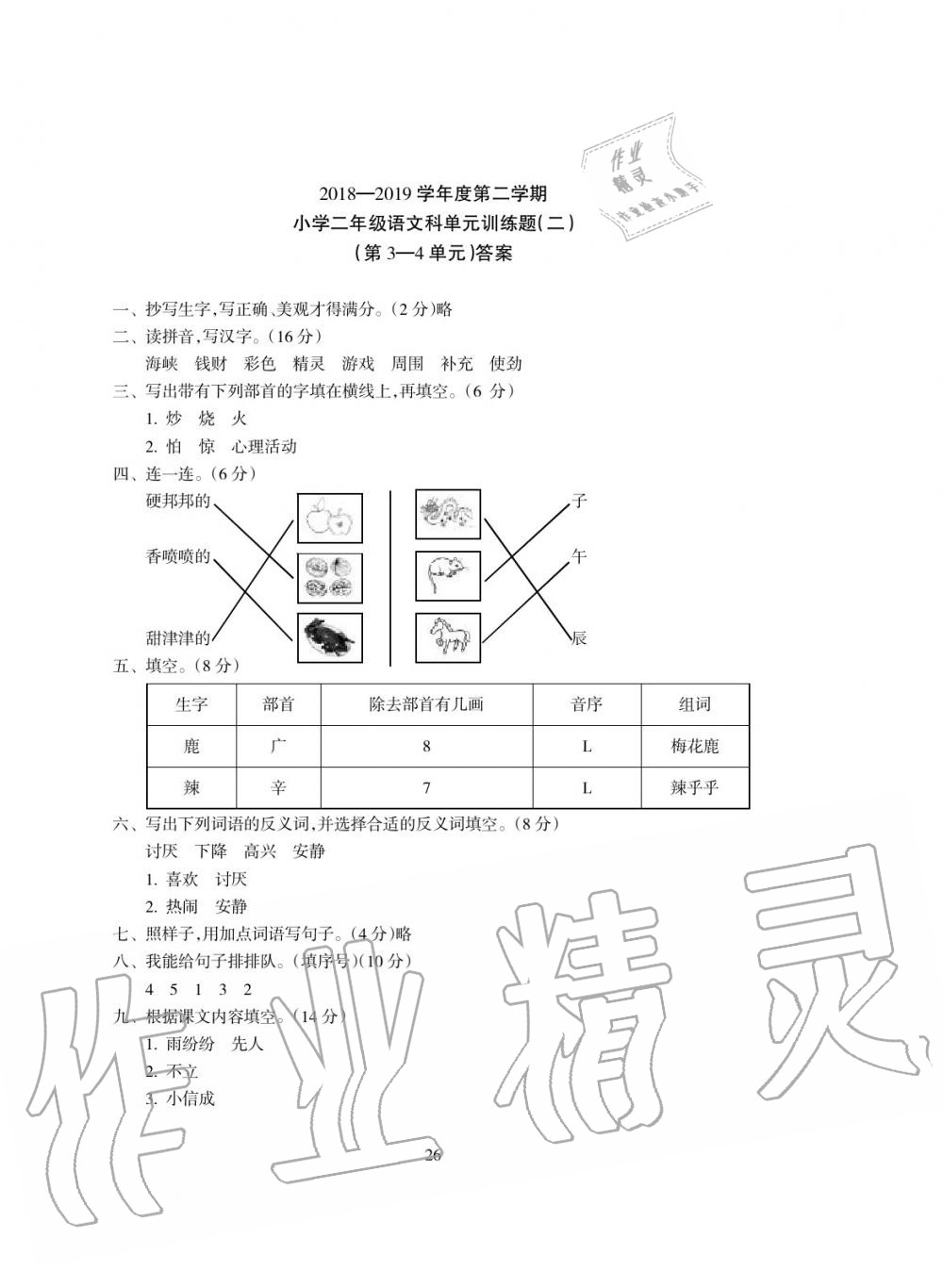 2019年金椰風新課程同步練二年級語文下冊人教版 第6頁