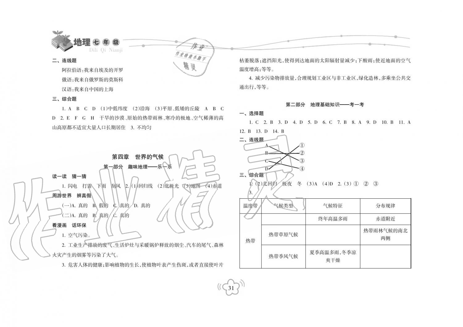 2019年寒假樂(lè)園海南出版社七年級(jí)生物寒假作業(yè)人教版 第2頁(yè)