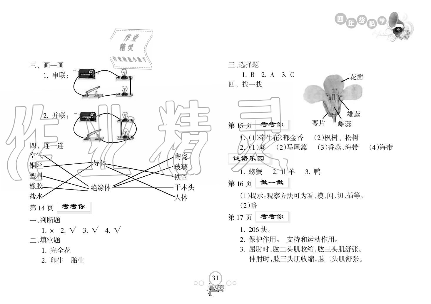 2018年暑假樂園海南出版社四年級科學(xué)暑假作業(yè)人教版 第2頁