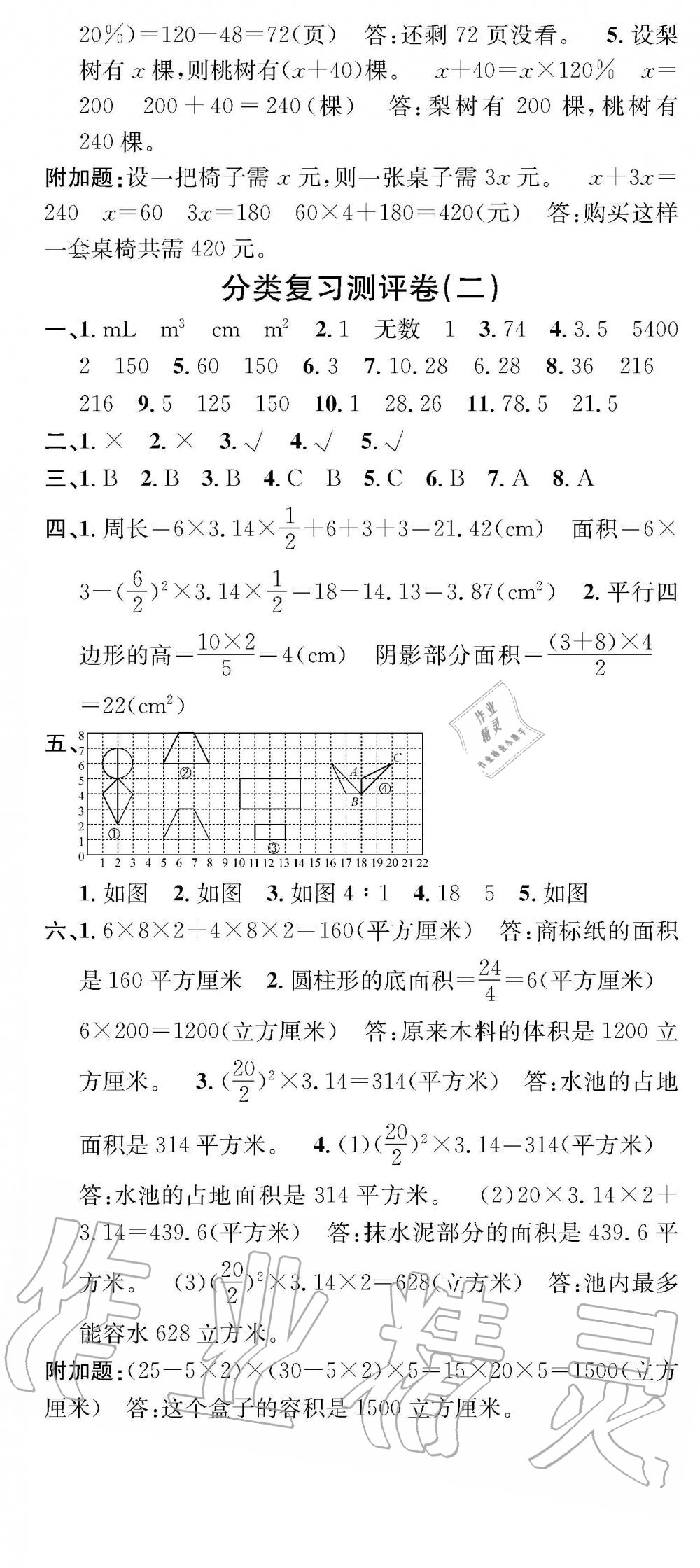 2019年學(xué)業(yè)評(píng)價(jià)測(cè)試卷六年級(jí)數(shù)學(xué)下冊(cè)人教版 參考答案第6頁(yè)