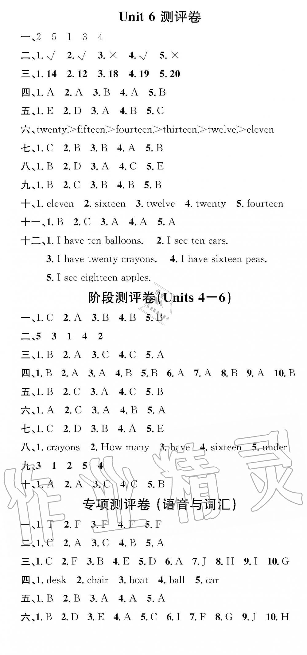 2019年學業(yè)評價測試卷三年級英語下冊人教版 第10頁