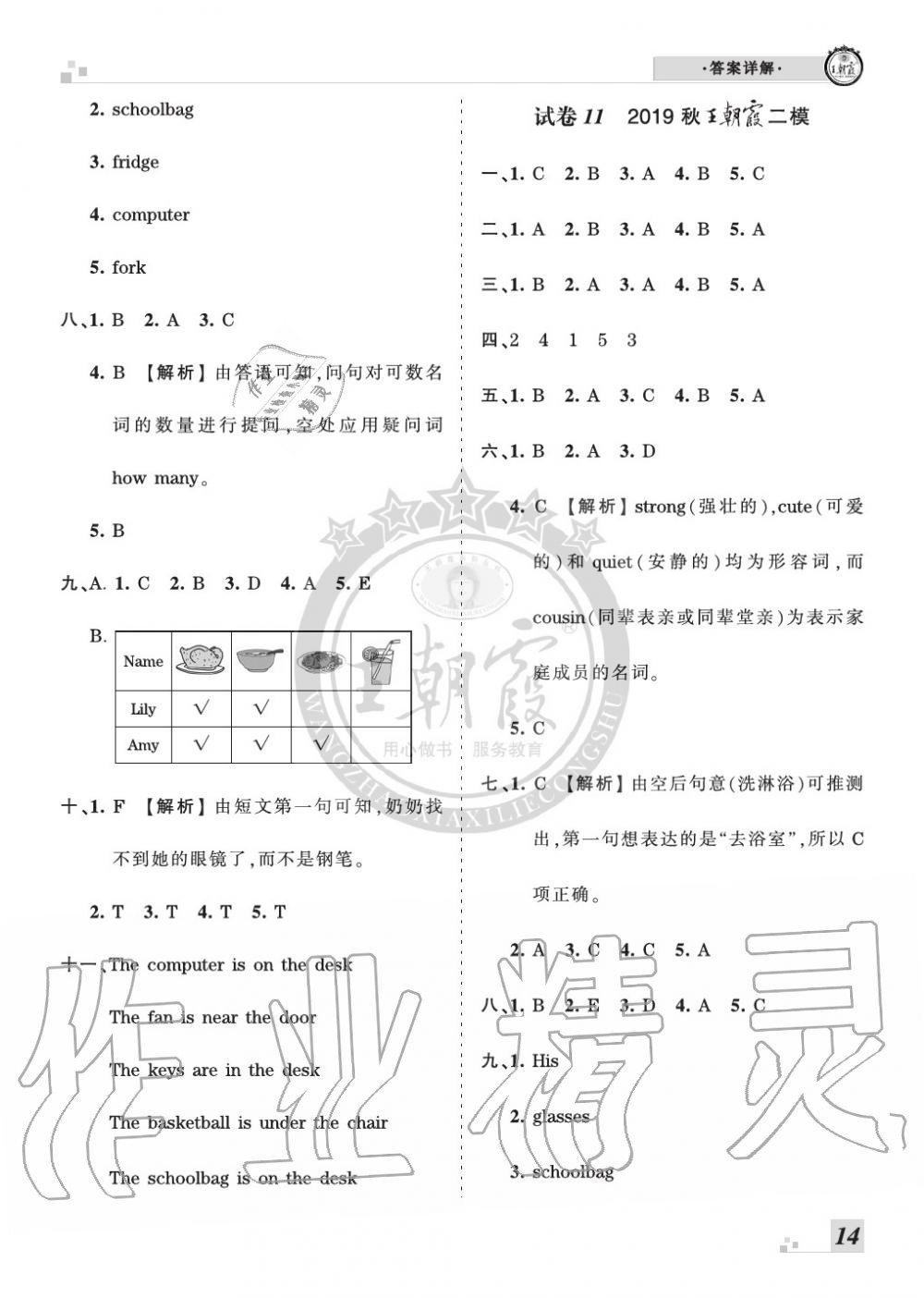 2019年王朝霞各地期末試卷精選四年級(jí)英語上冊人教版河南 第14頁