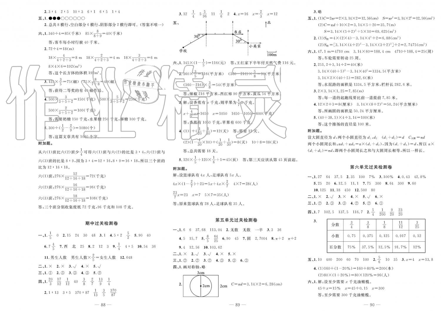 2019年智慧課堂密卷100分單元過關(guān)檢測六年級數(shù)學(xué)上冊人教版 第2頁