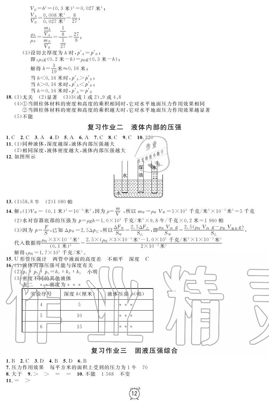 2019年上海作業(yè)九年級物理上冊滬教版 第13頁