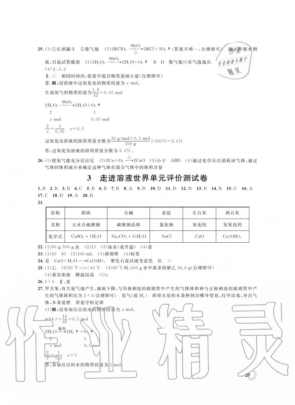 2019年上海作業(yè)九年級(jí)化學(xué)上冊(cè)滬教版 第28頁(yè)