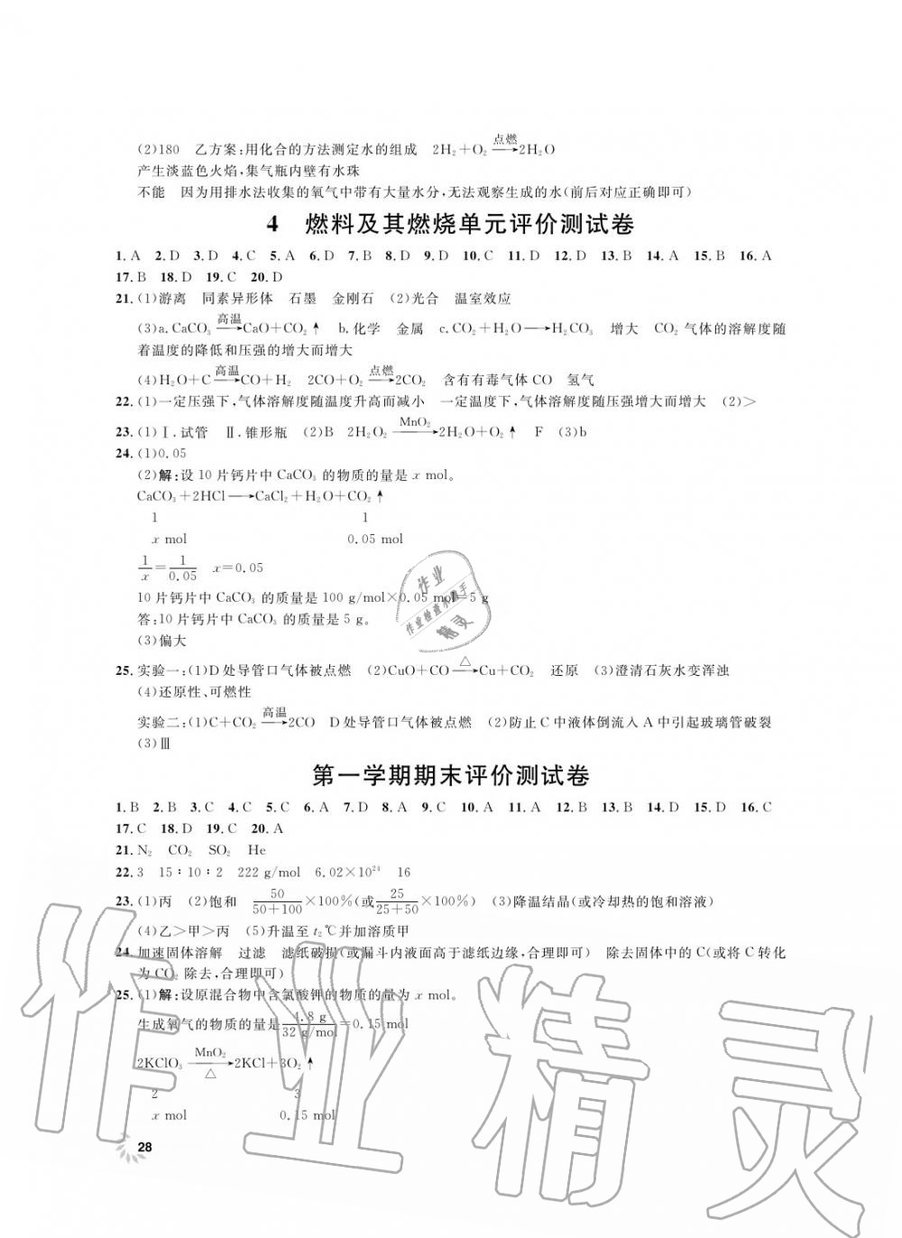 2019年上海作業(yè)九年級化學(xué)上冊滬教版 第29頁