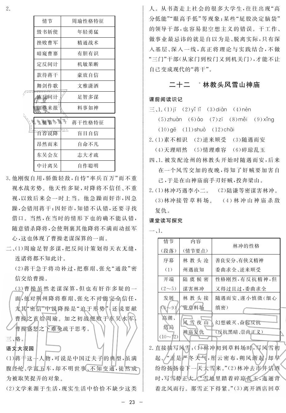 2019年鐘書金牌金典導學案高一語文上冊人教版 第23頁