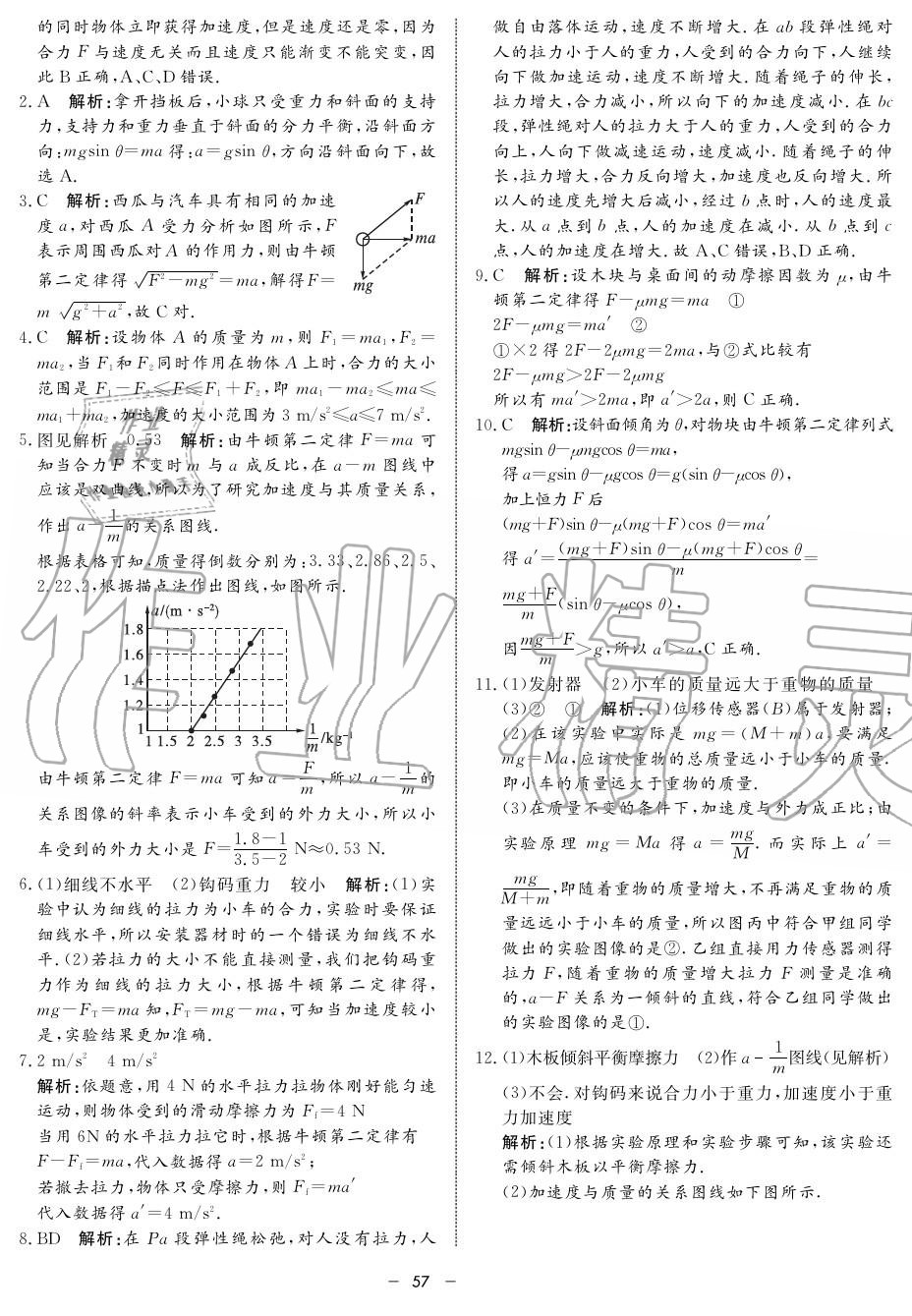 2019年鐘書(shū)金牌金典導(dǎo)學(xué)案高一物理上冊(cè)人教版 第57頁(yè)